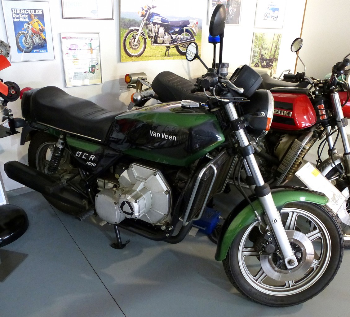 Van Veen OCR1000, Motorrad mit 107PS Wankel-Motor aus den Niederlanden, Bauzeit 1969-71, Museum Autovision Altluheim, Sept.2014