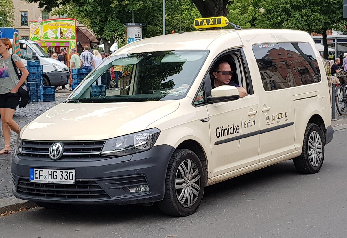 =VW Caddy als Taxi unterwegs in Erfurt, 07-2021