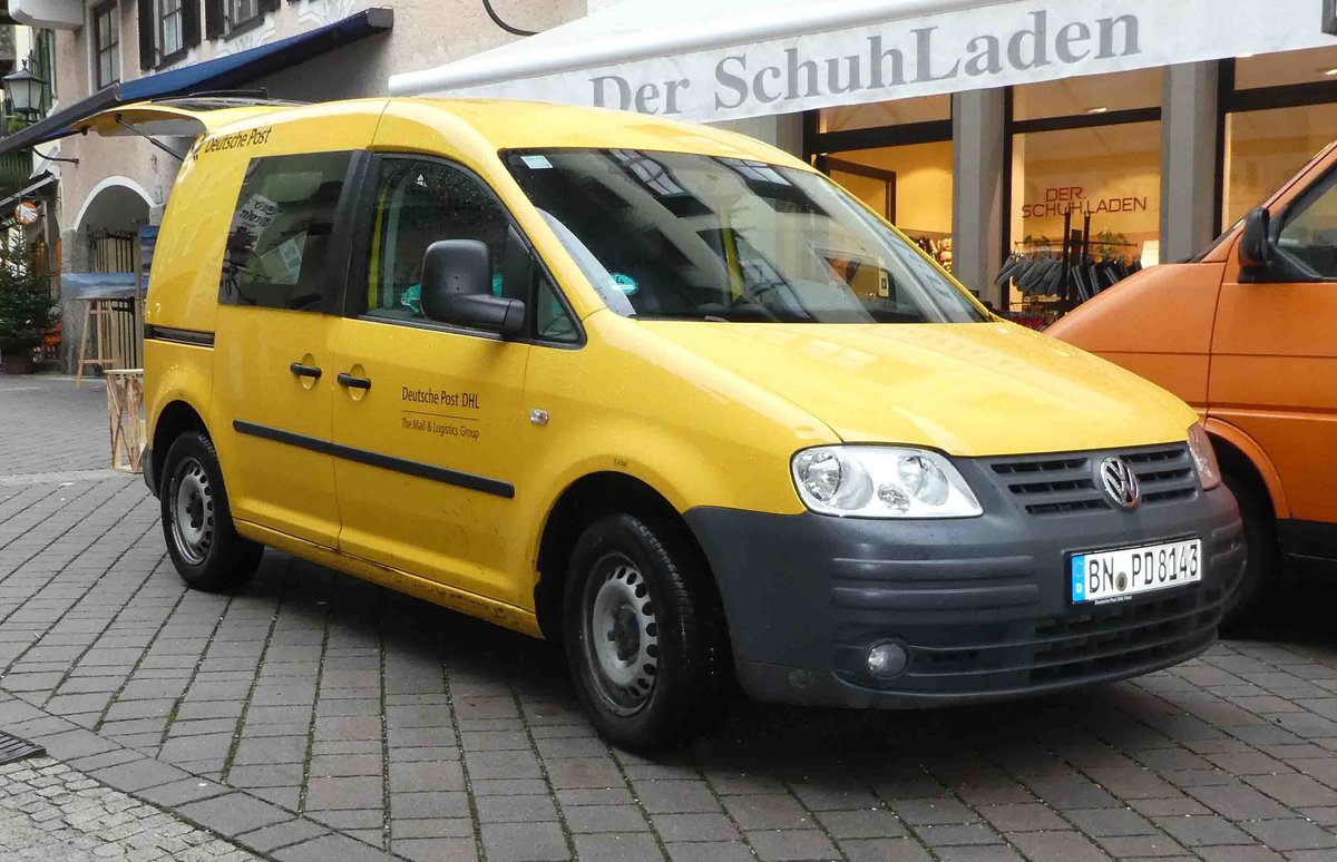 =VW Caddy von DHL auf Zustellertour in Berchtesgaden im Dezember 2018
