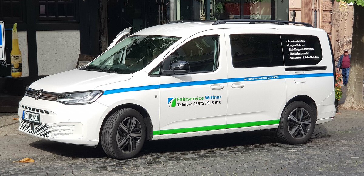 =VW Caddy von Fahrservice WITTNER ist im Juli 2022 unterwegs