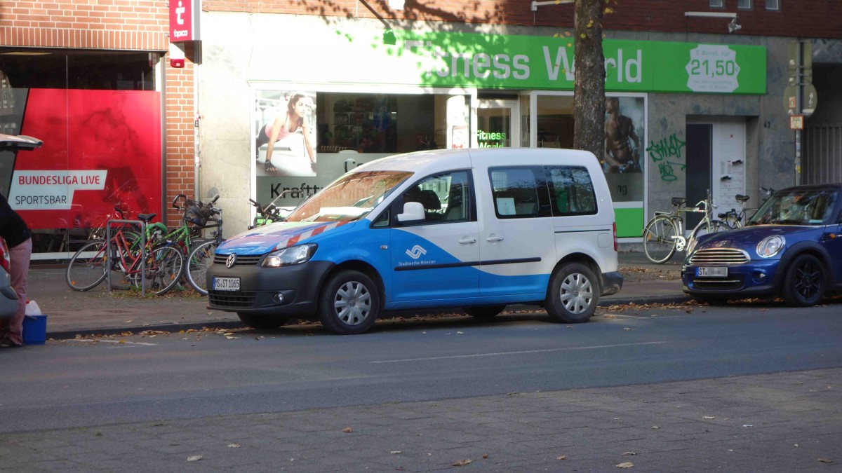 VW Caddy der Stadtwerke Münster im Oktober 2015