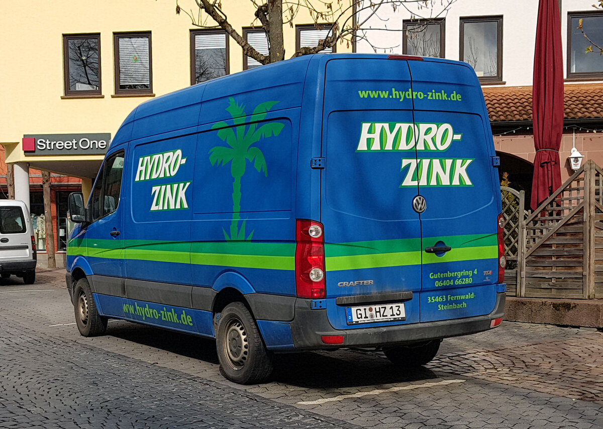 =VW Crafter von HYDRO-ZINK steht im April 2021 in Hünfeld