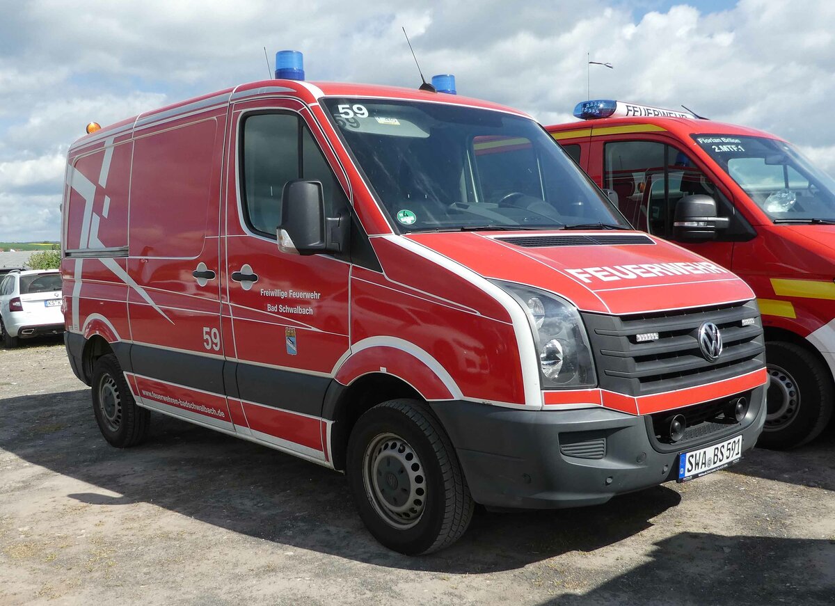 =VW Crafter I der Feuerwehr BAD SCHWALBACH, gesehen in Fulda anl. der RettMobil im Mai 2022