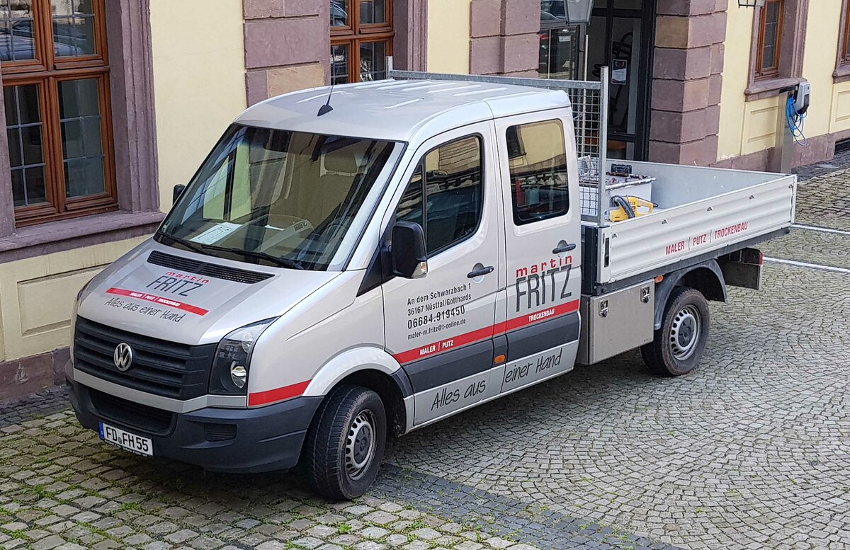 =VW Crafter vom Trockenbauer FRITZ steht im Juli 2021 in Fulda