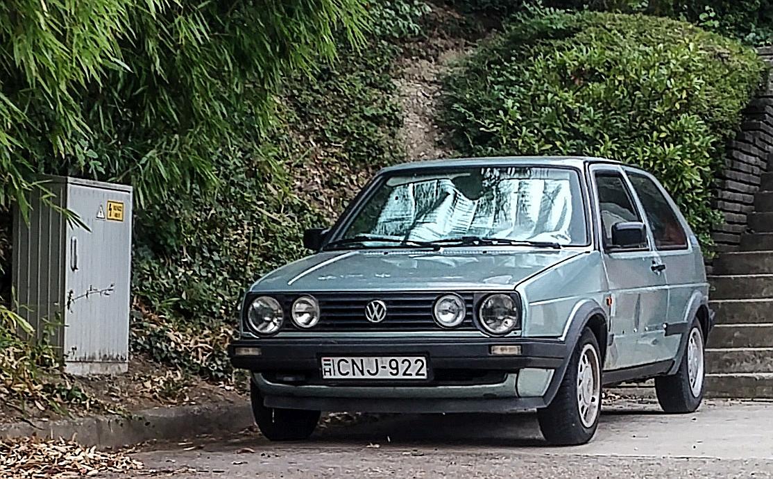 VW Golf II, fotografiert in Pécs (Ungarn), August, 2019.