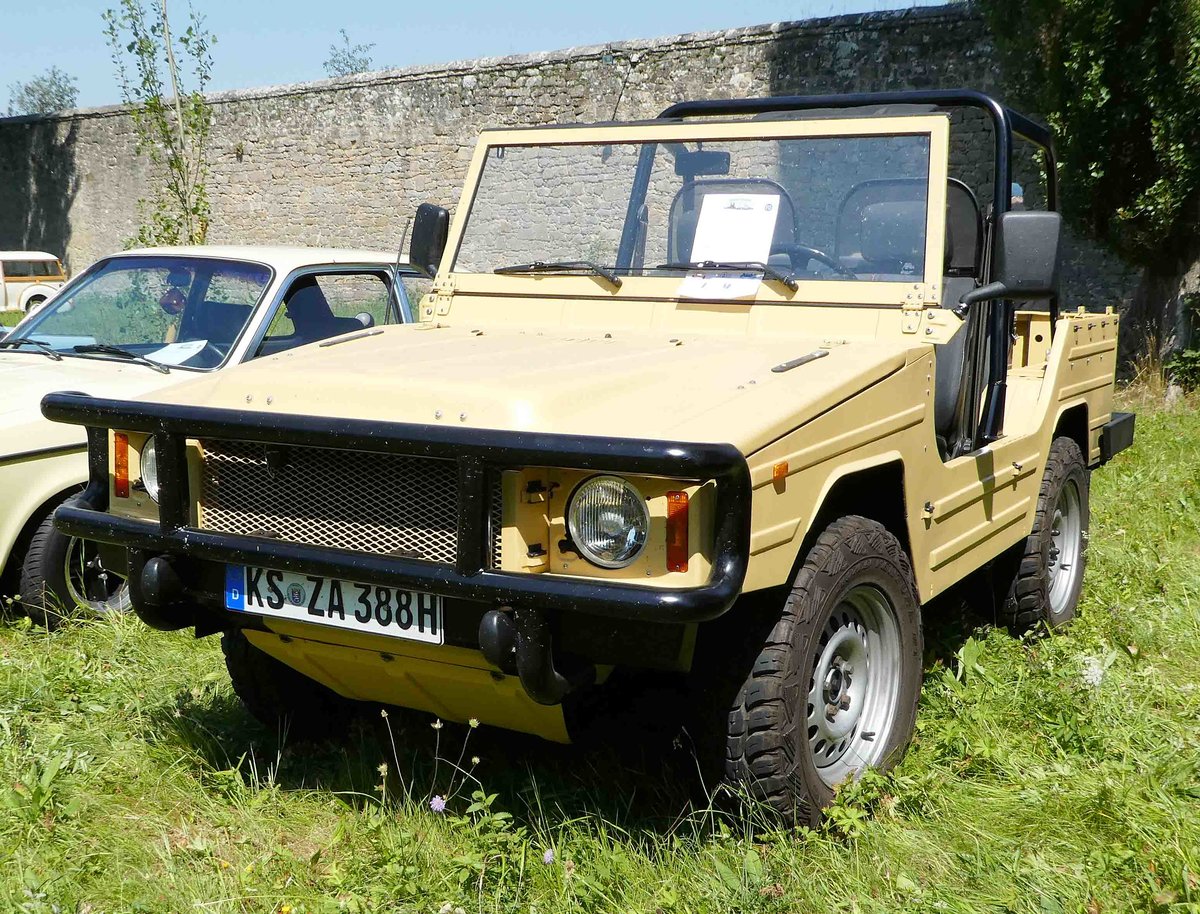 =VW Iltis, Bj. 1980, 1700 ccm, 75 PS, ausgestellt bei Blech & Barock im Juli 2018 auf dem Gelände von Schloß Fasanerie bei Eichenzell
