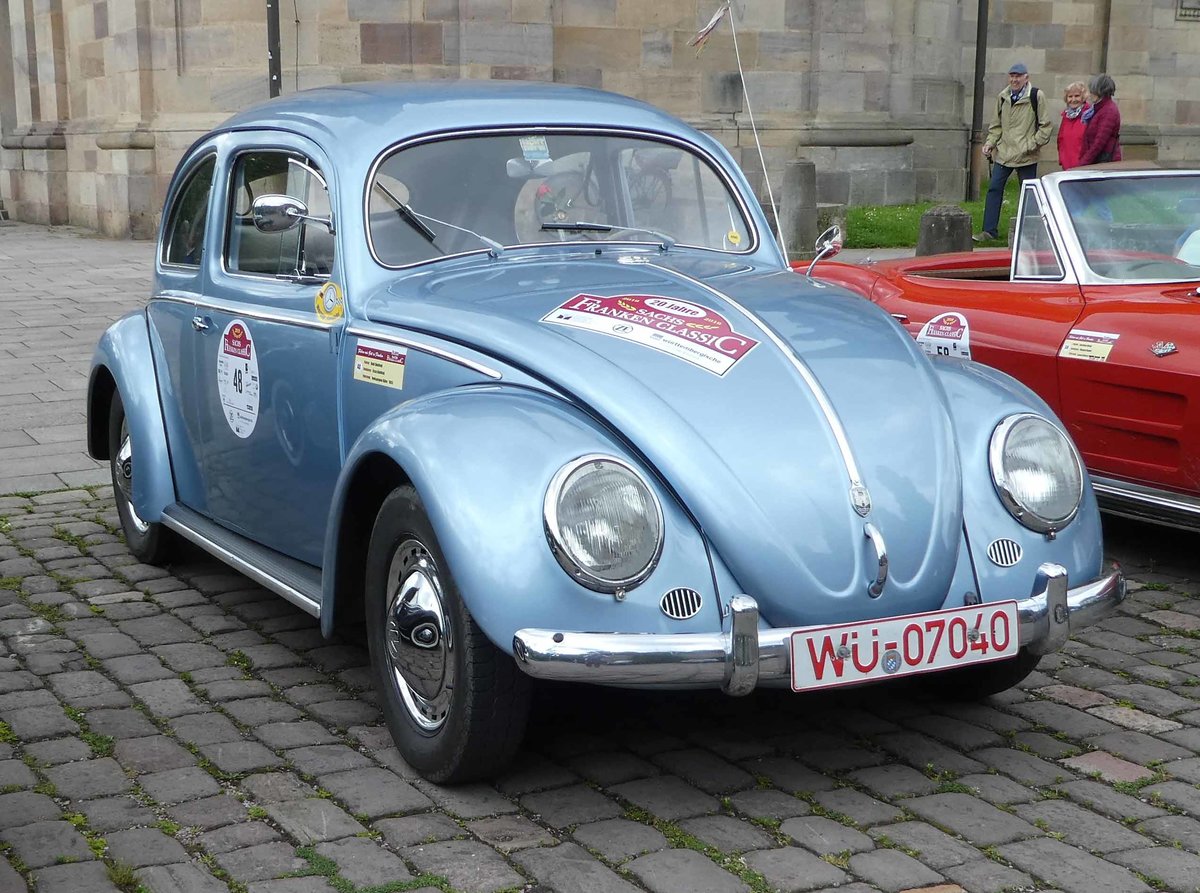 =VW Käfer, Bj. 1955, 1200 ccm, 30 PS, steht in Fulda anl. der SACHS-FRANKEN-CLASSIC im Juni 2019