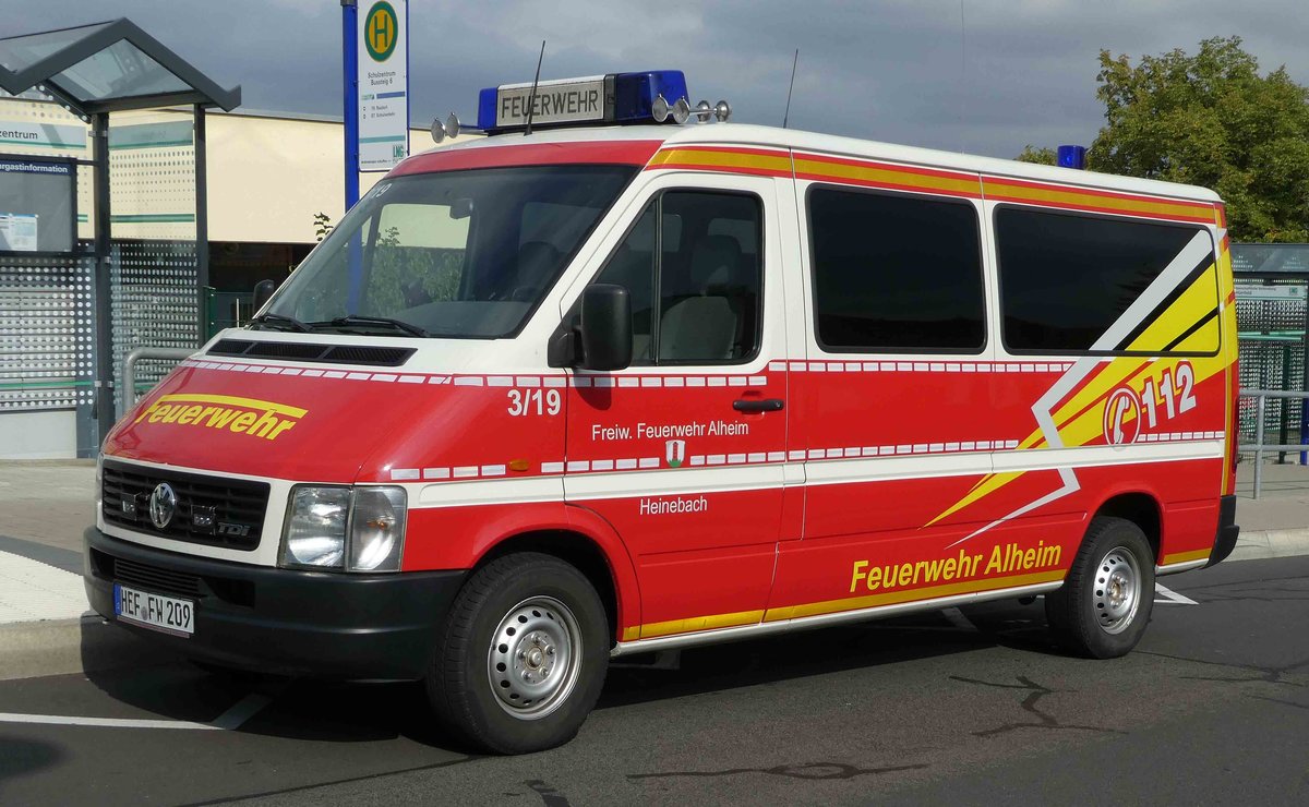 =VW LT als MTW der Feuerwehr ALHEIM-HEINEBACH steht in Hünfeld anl. der Hessischen Feuerwehrleistungsübung 2019, 09-2019
