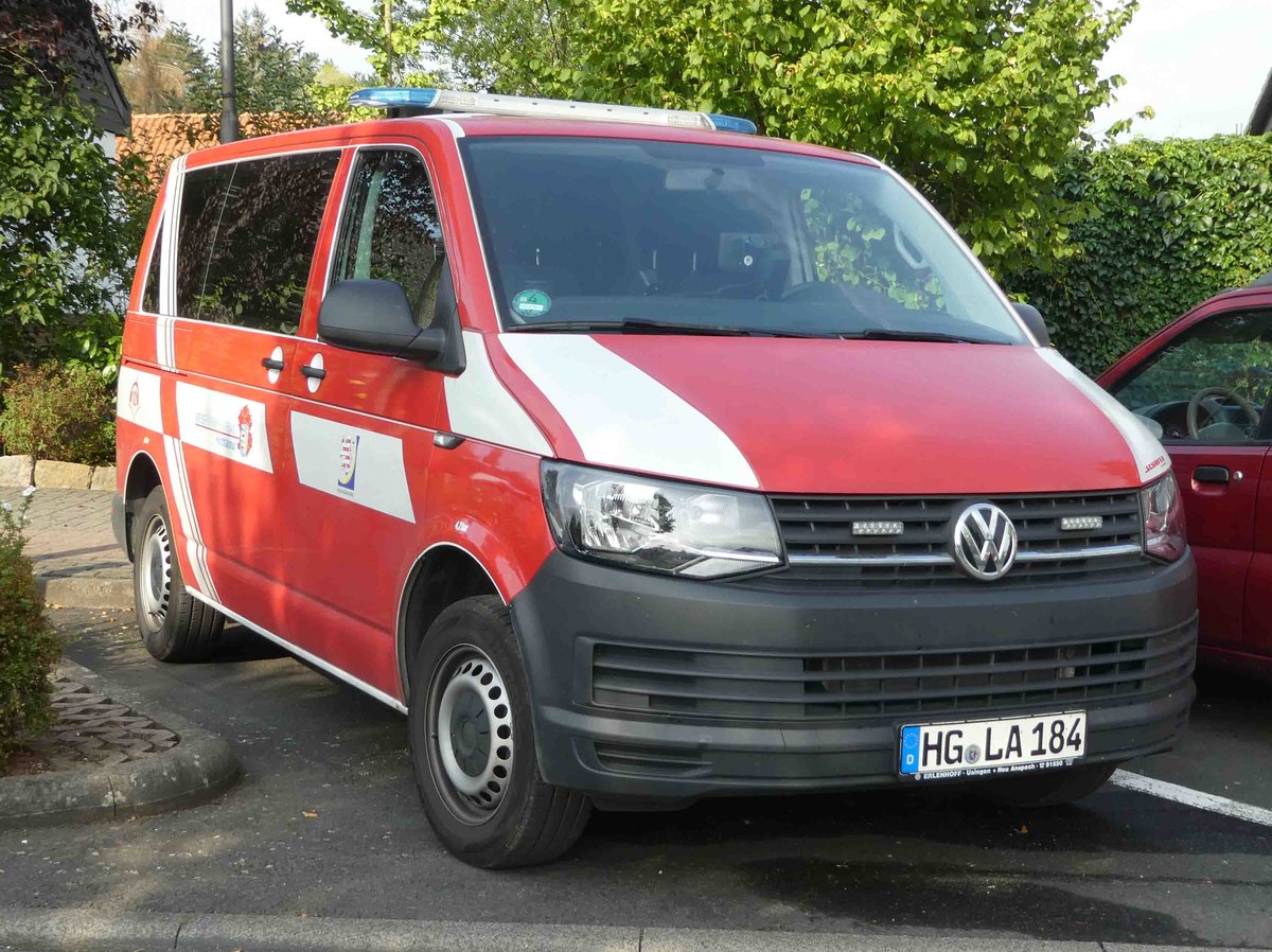 =VW T 6 als MTW vom Kreisfeuerwehrverband HOCHTAUNUSKREIS steht in Hünfeld anl. der Hessischen Feuerwehrleistungsübung 2019, 09-2019