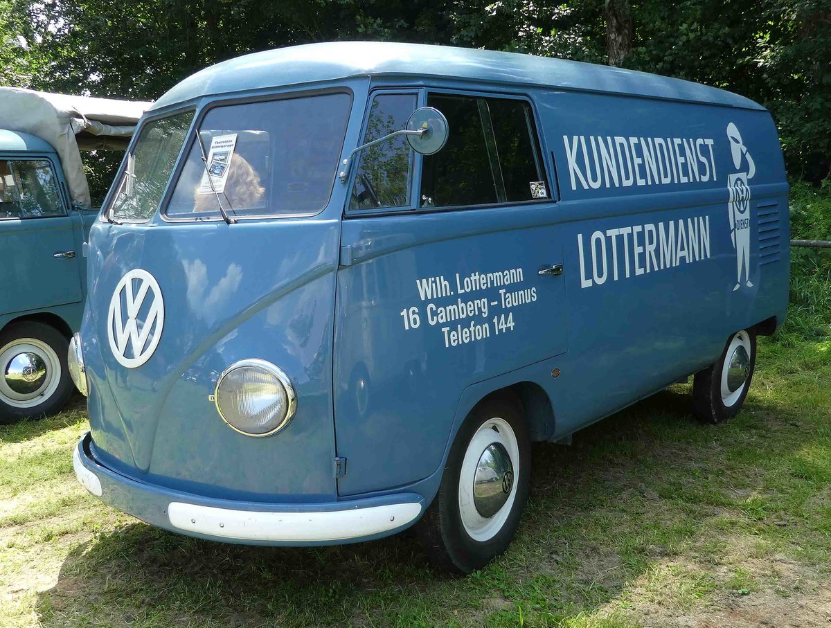 =VW T1, präsentiert auf dem Ausstellungsgelände in Bad Camberg anl. LOTTERMANN-Bullitreffen im Juni 2019