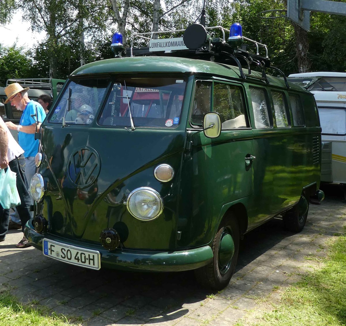 =VW T1 steht auf dem Ausstellungsgelände in Bad Camberg anl. LOTTERMANN-Bullitreffen im Juni 2019