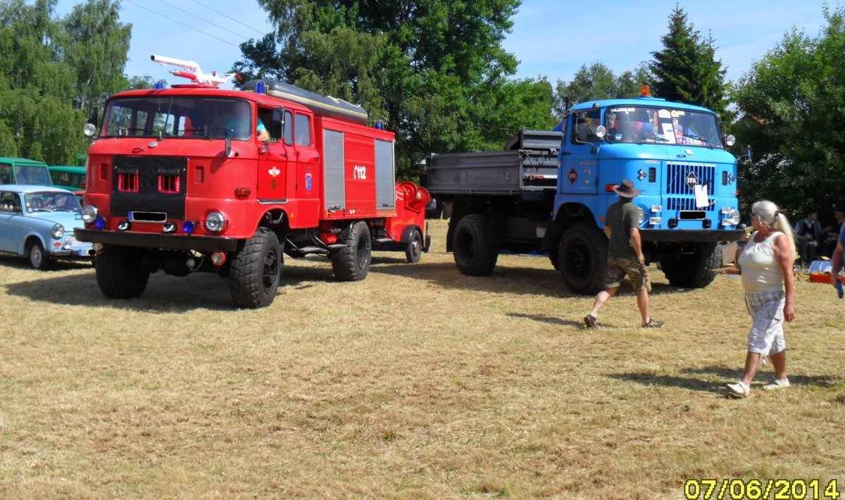 W50 LA TLF 16 GMK ND mit Anhänger TSA und W50 Kipper Bild habe ich in Güntersberge im Harz am 07.06.2014 gemacht.