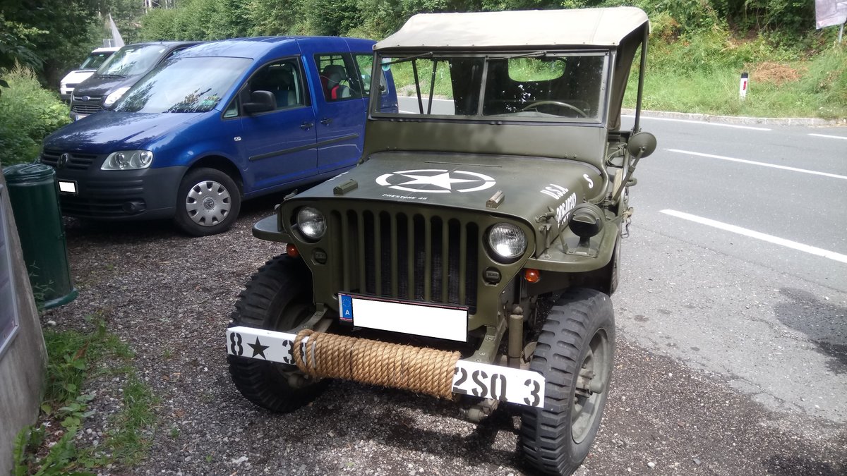 Willys Jeep. 1942 - 1945. Aufgenommen am 28.08.2017 am Wurzenpass.