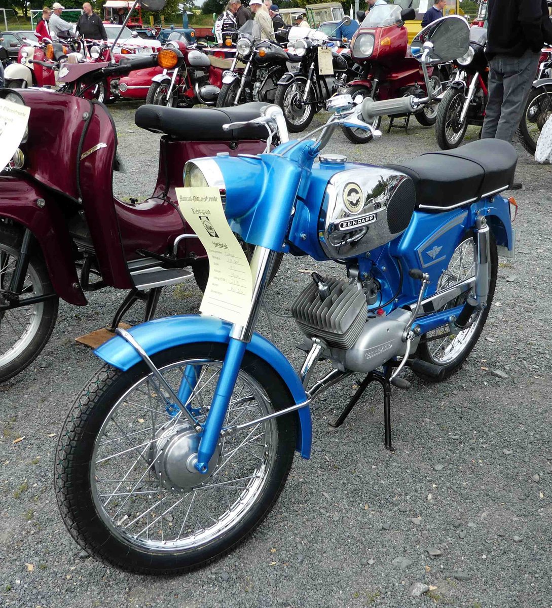 =Zündapp C 50 Sport, Bj. 1970, gesehen bei den Motorrad-Oldtimer-Freunden Kiebitzgrund im Juni 2018
