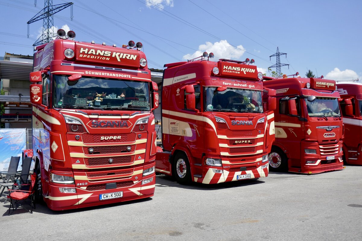 Zwei Scania und eine MAN Zugmaschine von Hans Kirn am 20.6.26 bei der L�ndle Truckshow.