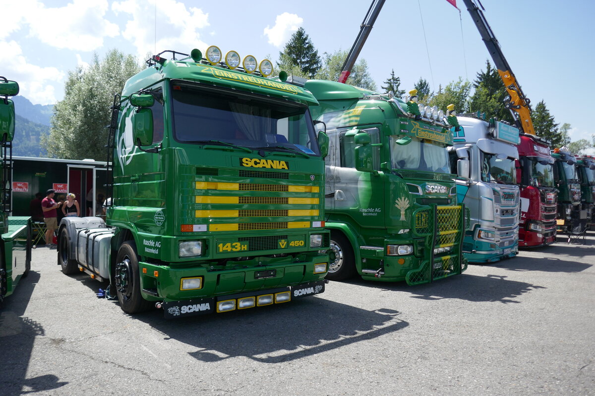 Zwei Scanias von Raschle am 20.6.26 bei der L�ndle Truckshow.