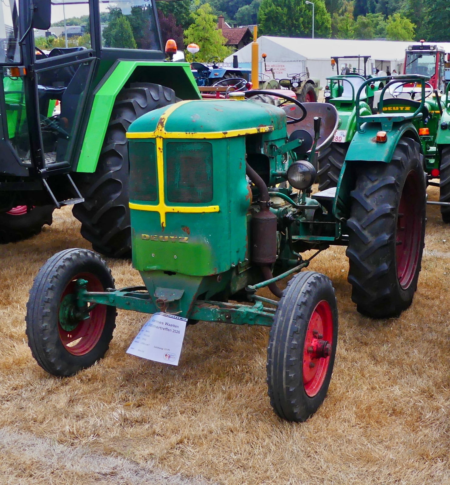 Deutz F1L514, BJ 1953, 1330 ccm, 15 PS, war zum Oldtimertreffen in Warken gekommen. 19.07.2026