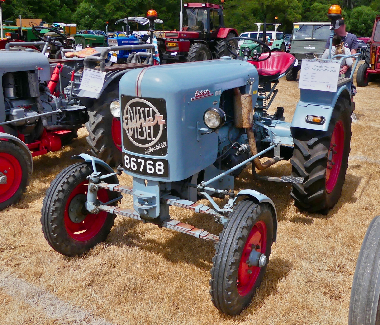 Eicher ED 13, BJ 1957, 1425 ccm, 16 PS, aufgenommen beim Oldtimertreffen in Warken. 19.07.2026
