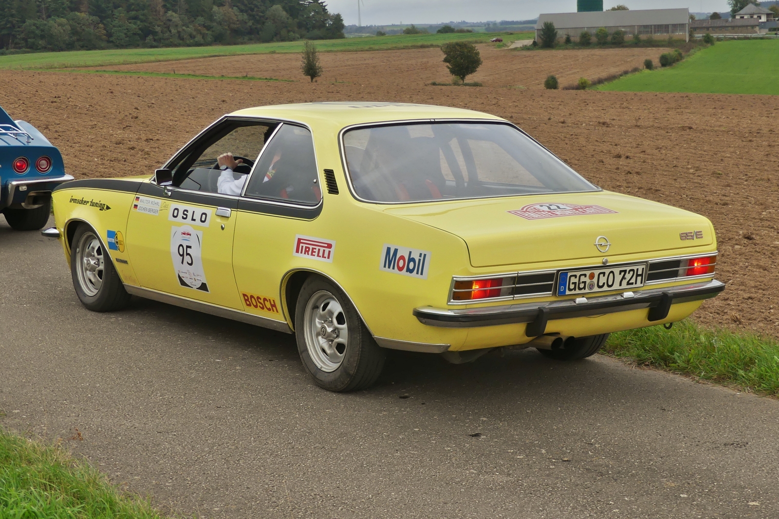 Heckansicht des Opel Commodore GS/E bei der Luxemburg Classic Rallye. 29.09.2023