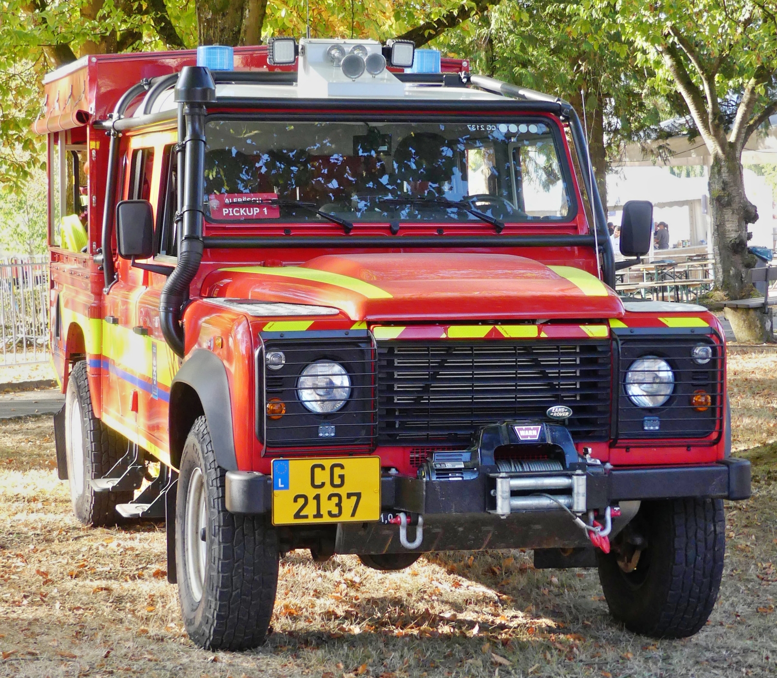 Land Rover Defender, des CGDIS; aufgenommen am Tag des Zivilschutzes in Diekirch. 27.09.2026