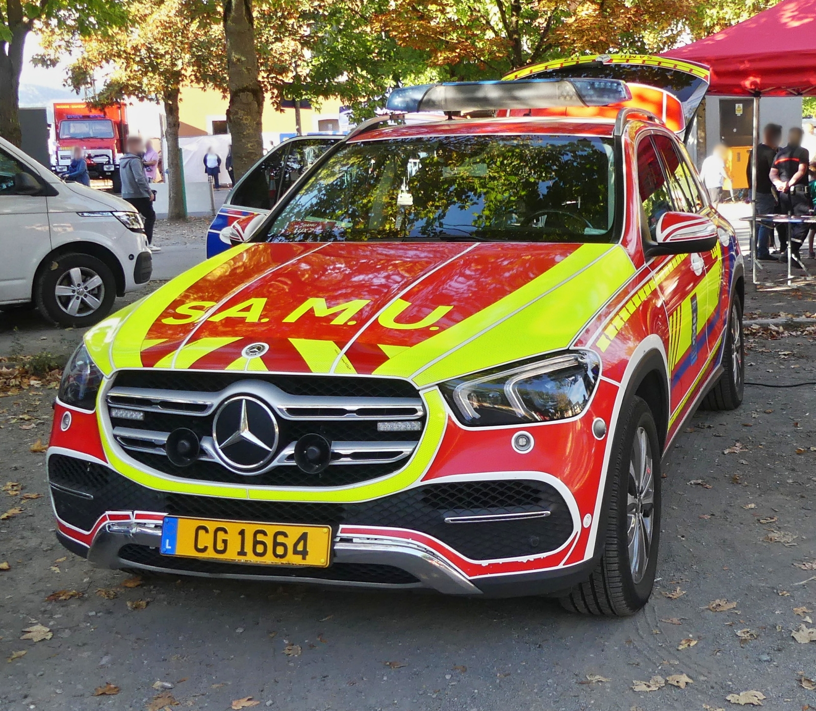 Mercedes Benz GLE, (S.A.M.U.), Notarztwagen, war zum Tag des Zivilschutzes nach Diekirch gekommen. 27.09.2026