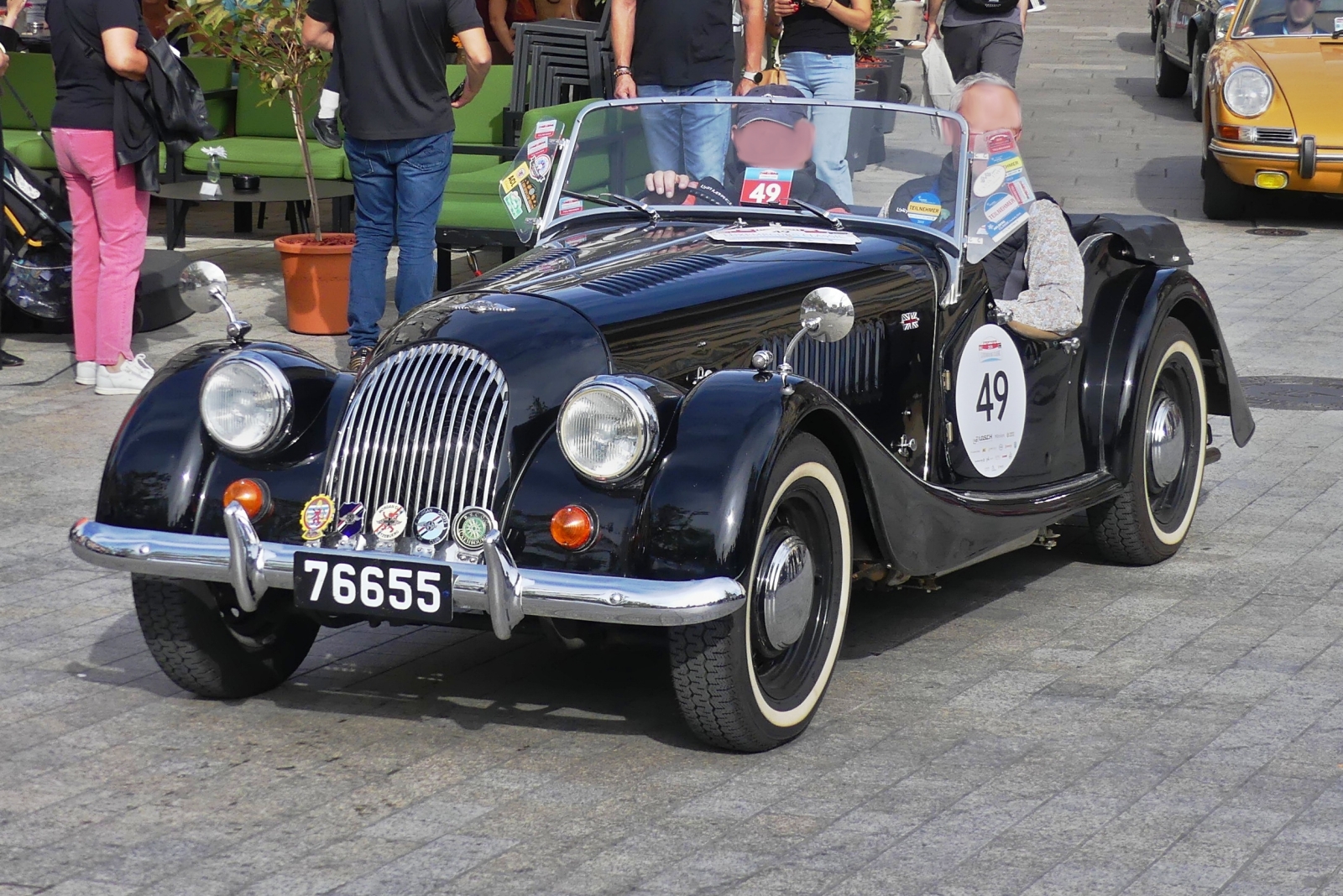 Morgan 4/4 Competition, BJ 1970, n�hert sich dem Endziel in der Stadt Luxemburg, bei der Luxemburg Classic Rallye. 12.09.2026