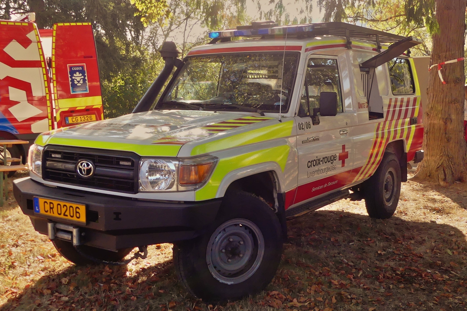 Toyota Land Cruiser, des Luxemburgischen Roten Kreuzes, war am Tag des Zivilschutzes in Diekirch vor Ort. 27.09.2026