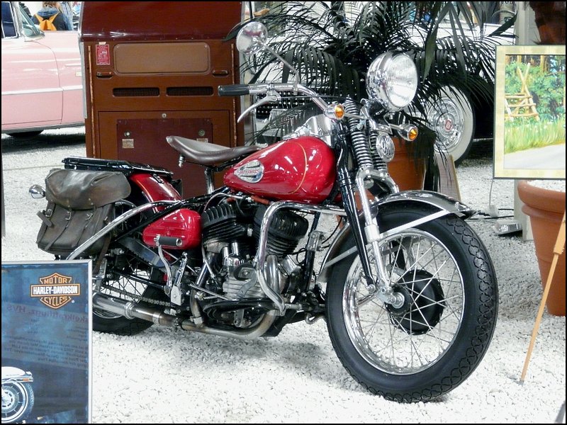 Harley Davidson Flathead, BJ 1940, 1292 ccm, 34 PS im Auto & Technik Museum Sinsheim. 01.05.08.