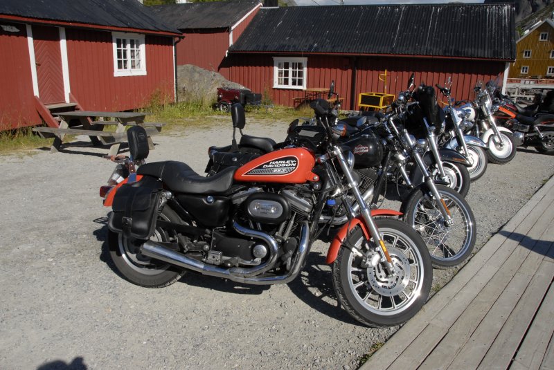 Harleys in Nuford, Norwegen im Juli 2007