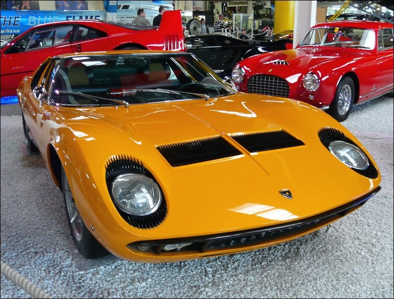 Lamborghini Miura, BJ 1970, V12, 3929 ccm, 370 PS im Auto & Technik Museum Sinsheim. 01.05.08