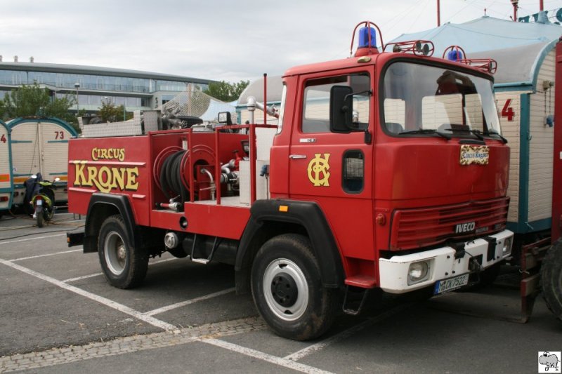 Magirus Feuerwehr des Cirkus Krone whrend dessen Gastspieles in Coburg vom 18. bis 24. Juni 2009. Aufgenommen am 23. Juni 2009.