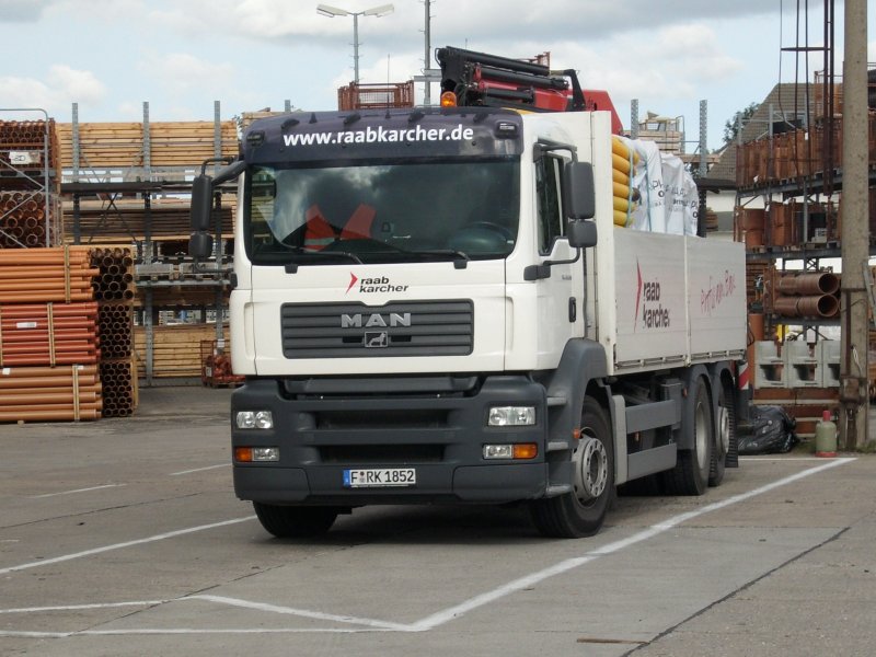MAN-LKW am 17.September 2009 bei einem Baustoffhandel in Bergen/Rgen.