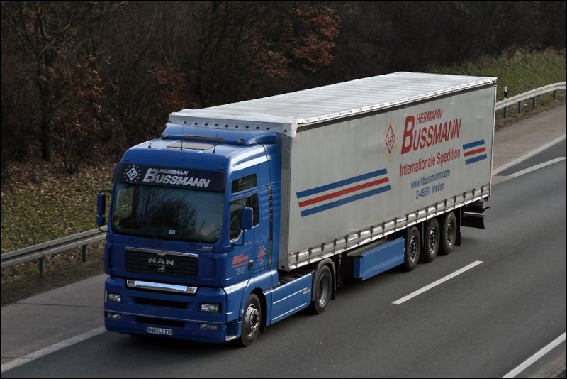 MAN TGA 18.430 D20 CommonRail der Hermann BUSSMANN Internationale Spediton aus Vreden. (17.03.2009)
