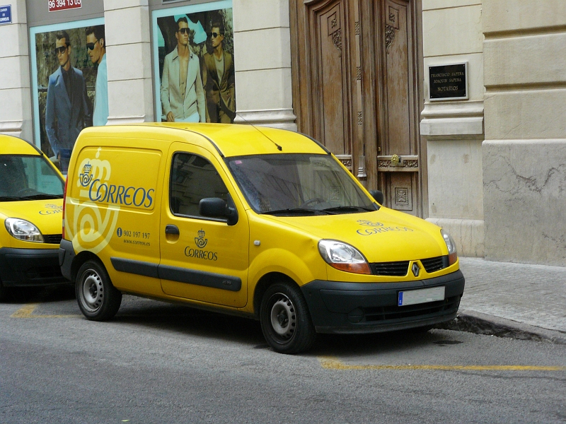 Renault Kangoo der Spanische Post fotografiert in Valencia, Spanien September 2009.