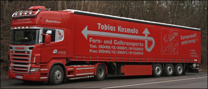 SCANIA TOPLINE R580 \8/ der TOBIAS KOSMALA Fern- und Coiltransporte. (09.03.2009)