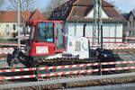 BTB-Recycling-Hof GmbH mit einer Caterpillar D6K LGP Planierraupe am 19.04.21 Gleisbaustelle Berlin Karow.