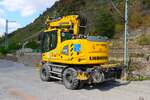 Liebherr 922 Rail am 05.09.26 an der Baustelle der Korridorsanierung der Bahnstrecke am rechten Rhein
