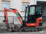Kubota KX 019-4 Minibagger in Gera auf einer Baustelle. 17.02.26
