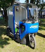 =Cargobike der Spedition ZUFALL steht auf dem LGS-Gelände in Fulda, 06-2023