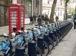 Barclays Cycle Hire - Fahrradverleihsystem in London mit über 8.000 Fahrrädern an über 400 Stationen. April 2012