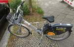 Ein neues Mietrad von Nextbike in Berlin. Jetzt mit Heckverkleidung aus Kunststoff, EDEKA-Werbung und ohne Tastenfeld am Gepäckträger. Foto vom 12.06.2020 (meine erste Sichtung dieses Typs in Berlin).