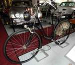 =Dürkopp-Fahrrad mit Kardanantrieb aus der Zeit 1920 - 1925, präsentiert im Automobilmuseum Fichtelberg im Juli 2018