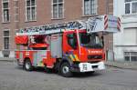 Drehleiter Volvo FLH 18.290 4x2 Typ DLK 18-12 CS Aufbau Magirus und Fire Technics, Feuerwehr Thuin, am 21.07.2012 in Brussel