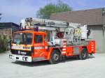 Gelenkmastbühne Renault G 260 Aufbau Comet & Vanassche der Feuerwehr Ath, mit Kennzeichen ATH-961, Aufnahme am 21.04.2007