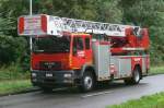 Drehleiter MAN LE 18.280 Aufbau Magirus der Feuerwehr Edegem, Aufnahme am 26.09.2010