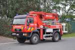 Teleskopmastbhne MAN 8.163LAC 4x4 Aufbau ESDA Fahrzeugwerke GmbH der Feuerwehr Stekene, Aufnahme am 17.09.2011