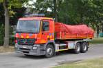 Wechselladerfahrzeug Mercedes-Benz Actros MP2 2636L 6x4 Aufbau Leebur Multilift & Vanassche der Feuerwehr Zaventem, Aufnahme am 28.05.2011