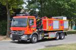Wechselladerfahrzeug Mercedes-Benz Actros MP3 2641L 6x4 Aufbau Leebur Multilift & Vanassche der Feuerwehr Zaventem, Aufnahme am 28.05.2011