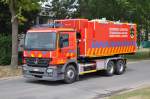 Wechselladerfahrzeug Mercedes-Benz Actros MP2 2636L 6x4 Aufbau Leebur Multilift & Vanassche der Feuerwehr Zaventem, Aufnahme am 28.05.2011, WLF beladen mit WLA-Umweltschutz    