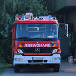 Dieser Mercedes-Benz Atego 1826 Feuerwehrrüstwagen war Anfang September 2023 in Kleine Brogel zu sehen.